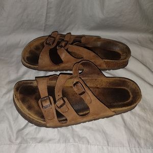 Birkenstock 3 Strap Slide On Sandals Size 39